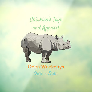 Javan rhinoceros cartoon illustration