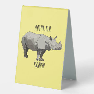 Javan rhinoceros cartoon illustration