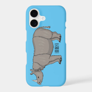 Javan rhinoceros cartoon illustration