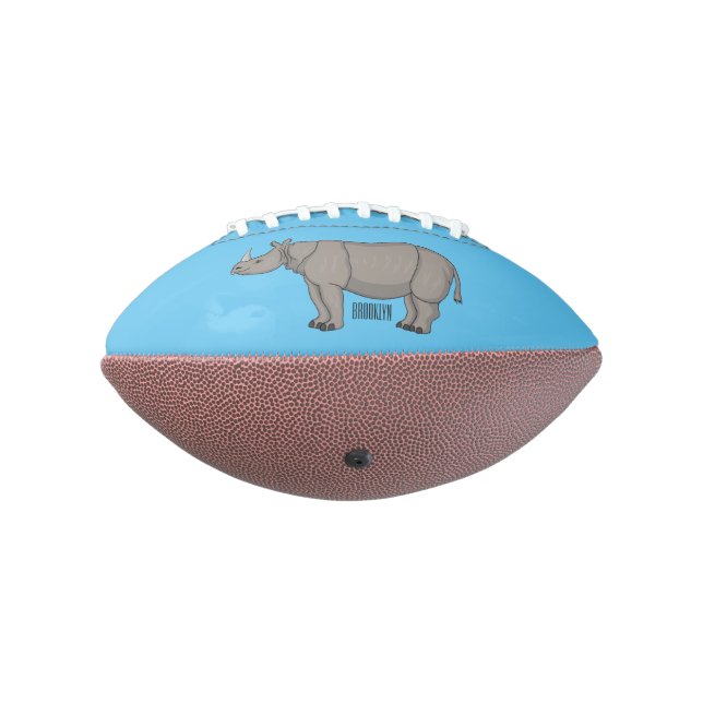 Javan rhinoceros cartoon illustration  football (Rotated 270)
