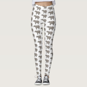 Javan rhinoceros cartoon illustration  leggings