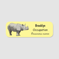 Javan rhinoceros cartoon illustration