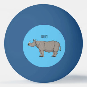Javan rhinoceros cartoon illustration  ping pong ball