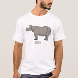 Javan rhinoceros cartoon illustration T-Shirt