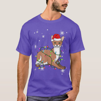 Javanese Cat Christmas Lights Christmas Cat Santa  T-Shirt