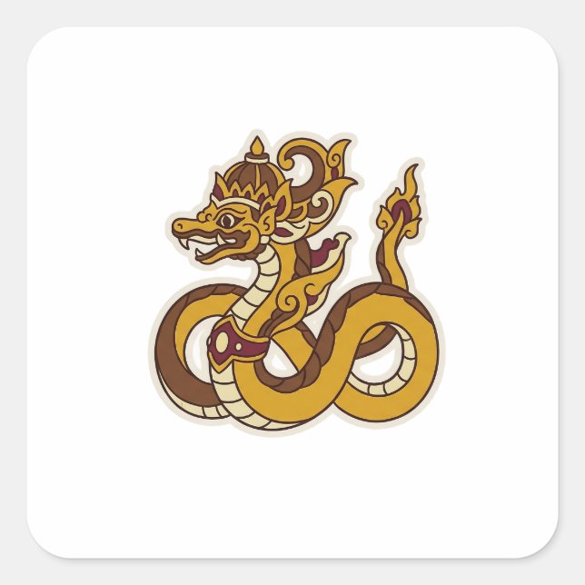 Javanese Dragon Square Sticker (Front)