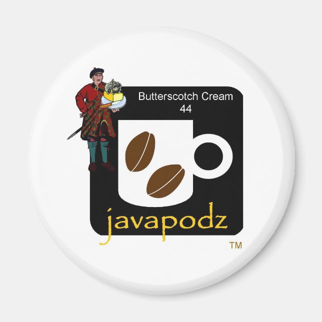 JavaPodz Butterscotch Cream Magnet (Front)