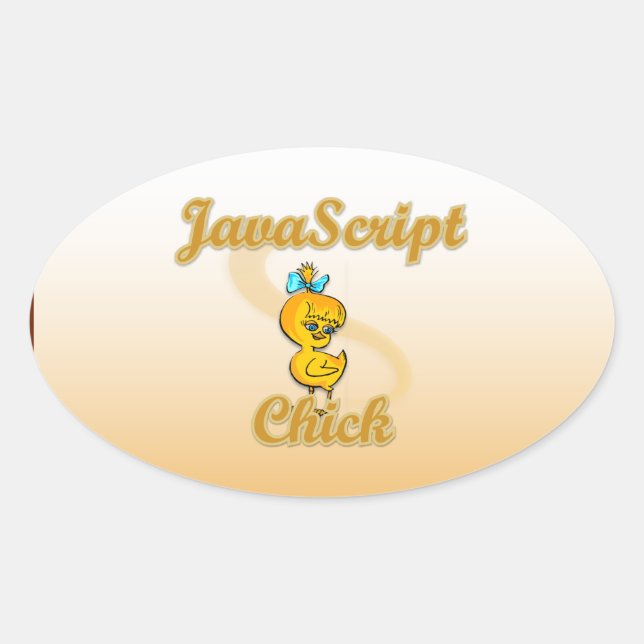 JavaScript Chick Oval Sticker (Front)