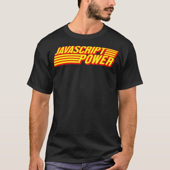 JavaScript Power Throwback Developer Programmer  T-Shirt (Front)
