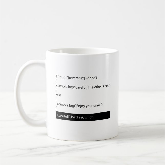 JavaScript temperature information Coffee Mug (Left)