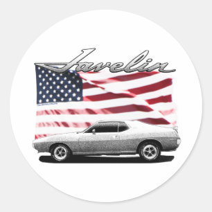 Javelin AMX muscle car Classic Round Sticker