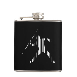JAVELIN BAR CODE Sports Track and Field Pattern Hip Flask
