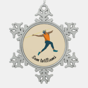 Javelin Snowflake Pewter Christmas Ornament