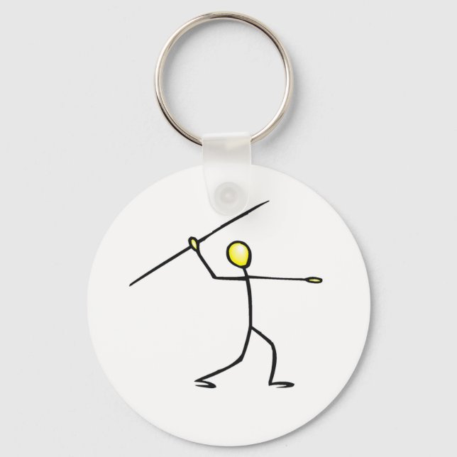 Javelin Stick Figure T-shirts and Gifts. Key Ring (Front)