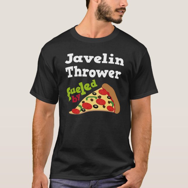 Javelin Thrower (Funny) Pizza T Shirt (Front)
