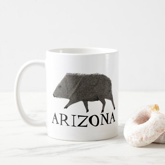 Javelina ARIZONA Desert Wild Animal Peccary Nature Coffee Mug (With Donut)