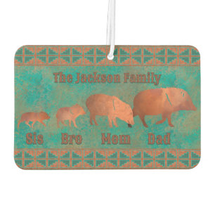 Javelina Family Fully Customizeable Design Car Air Freshener