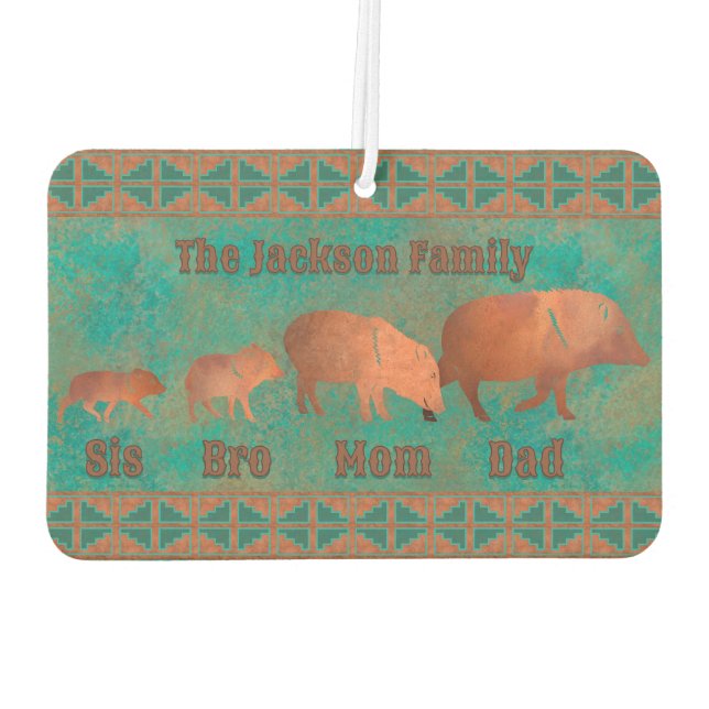Javelina Family Fully Customizeable Design Car Air Freshener (Back)