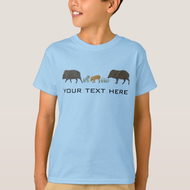 Javelina Family Portrait Desert Animals CUSTOMIZED T-Shirt (Front)