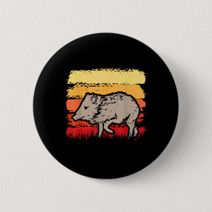 Javelina Retro Vintage 80s Sunset Cute Funny Arizo 6 Cm Round Badge