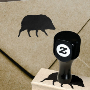 Javelina Silhouette Rubber Stamp