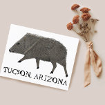 Javelina TUCSON Desert Wild Animal Peccary Nature Postcard<br><div class="desc">Customise this cute javelina card by adding your own text. Check my shop for more!

If you buy it,  thank you! Be sure to share a pic on Instagram of it in action and tag me @shoshannahscribbles :)</div>
