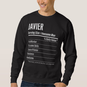 Javier Serving Size Nutrition Label Calories Sweatshirt