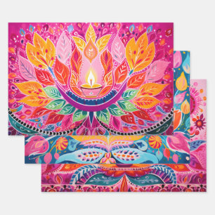 Jaw - dropping pink Diwali  Wrapping Paper Sheet