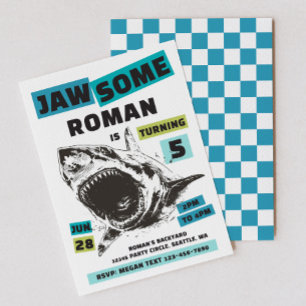 Jaw-Some Shark Birthday Invitation