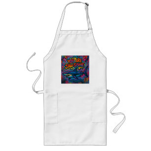 Jaw-some Shark Graffiti Long Apron