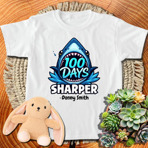 Jawesome 100 Days Of School Kids  White Shark T-Shirt