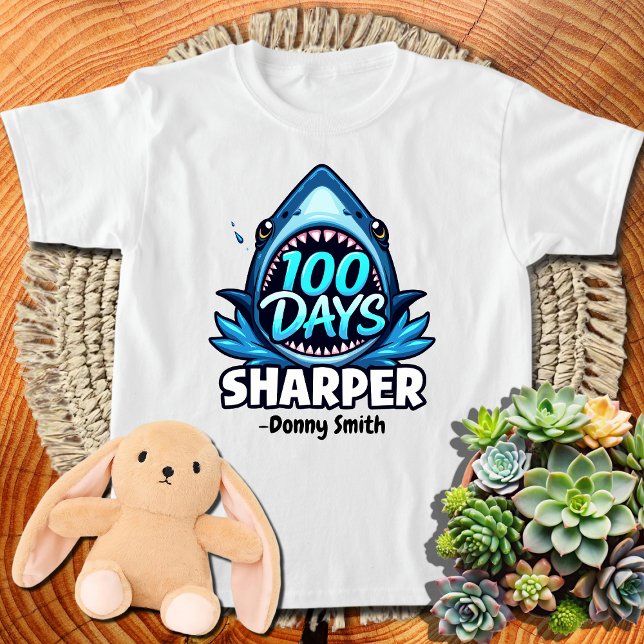 Jawesome 100 Days Of School Kids  White Shark T-Shirt (Creator Uploaded)