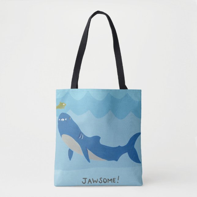 Jawesome Shark Tote Bag (Front)