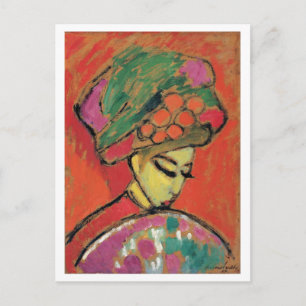 Jawlensky Young Girl with Flowered Hat Fine Art Postcard