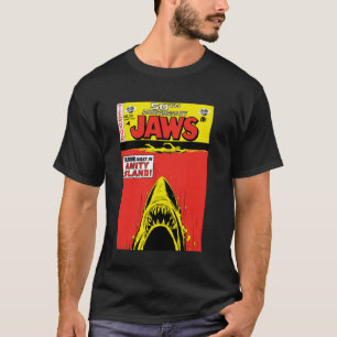 Jaws 50th Anniversary Poster Comic Book Style Fron T-Shirt
