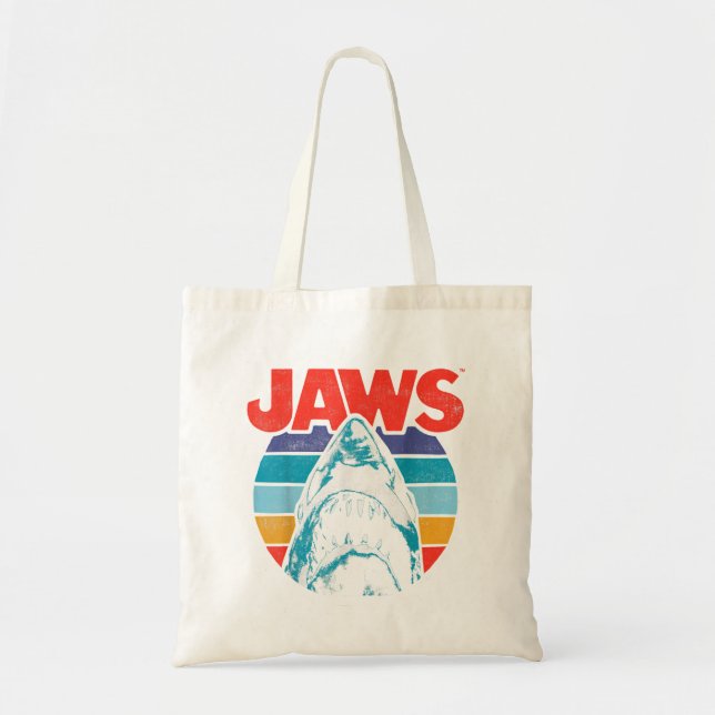 Jaws Retro Colours Shark Rainbow Logo  Tote Bag (Front)
