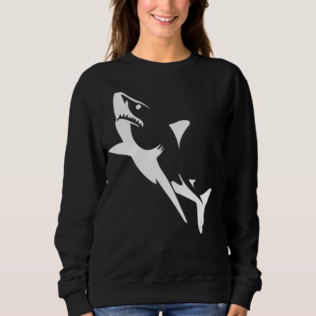 Jaws Shark Attack Graphic And  Summer Beach Sweatshirt (Front)