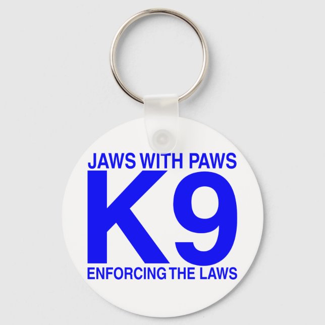 Jaws with Paws enforcing the Laws Key Ring (Front)
