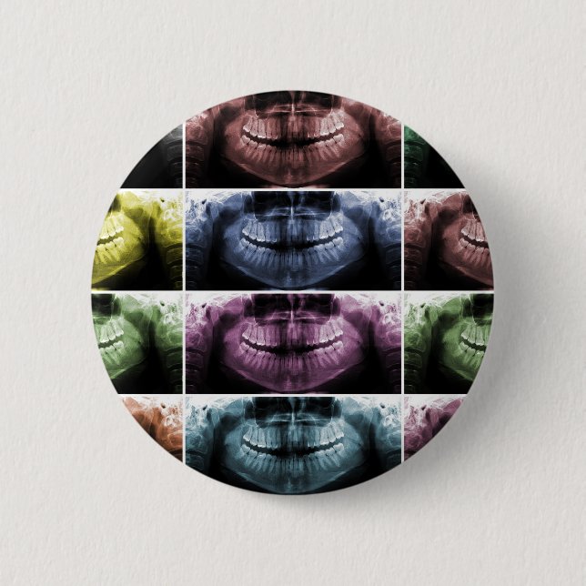 jawsbone-xray 6 cm round badge (Front)