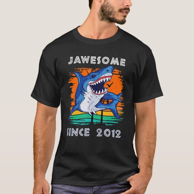 Jawsome Awesome Since 2012 Sharks Sea Ocean Fans B T-Shirt (Front)