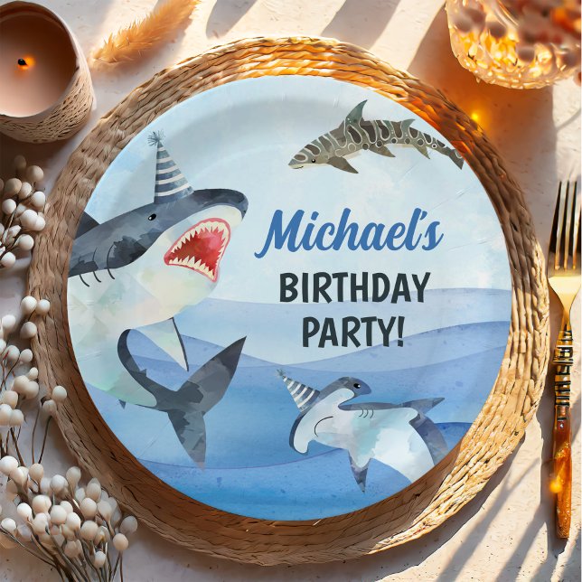 Jawsome Shark Under The Sea Birthday Paper Plate (Creator Uploaded)