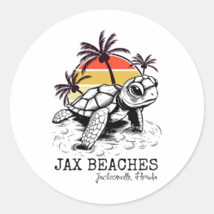 Jax Beaches Sea Turtle Preserve Save Jacksonville  Classic Round Sticker