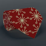 Jax Snowflake Foulard Burgundy Two-sided Tie<br><div class="desc">Burgundy and khaki colorway. This tie is inspired by advertising art of the fifties. This graphical snowflake is khaki shown here on a burgundy background. (All background colours are customisable.) Fun tie for that conservative male with a sense of humour & a passion for life,  especially for the holidays!</div>