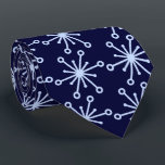 Jax Snowflake Foulard Deep Navy Two-sided Tie<br><div class="desc">Dark navy and light blue colorway. This tie is inspired by advertising art of the fifties. This graphical snowflake is light blue shown here on a navy background. (All background colours are customisable.) Fun tie for that conservative male with a sense of humour & a passion for life, especially for...</div>