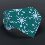 Jax Snowflake Foulard Teal Two-sided Tie<br><div class="desc">Teal and light blue colorway. This tie is inspired by advertising art of the fifties. This graphical snowflake is light blue shown here on a teal background. (All background colours are customisable.) Fun tie for that conservative male with a sense of humour & a passion for life, especially for the...</div>