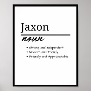 Jaxon, Boy Personalised Name Definition  Poster