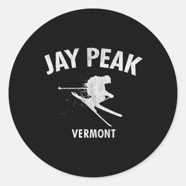 Jay Peak Skiing Tee Vermont Ski  Classic Round Sticker (Front)