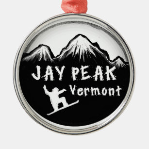Jay Peak Vermont artistic skier Metal Tree Decoration