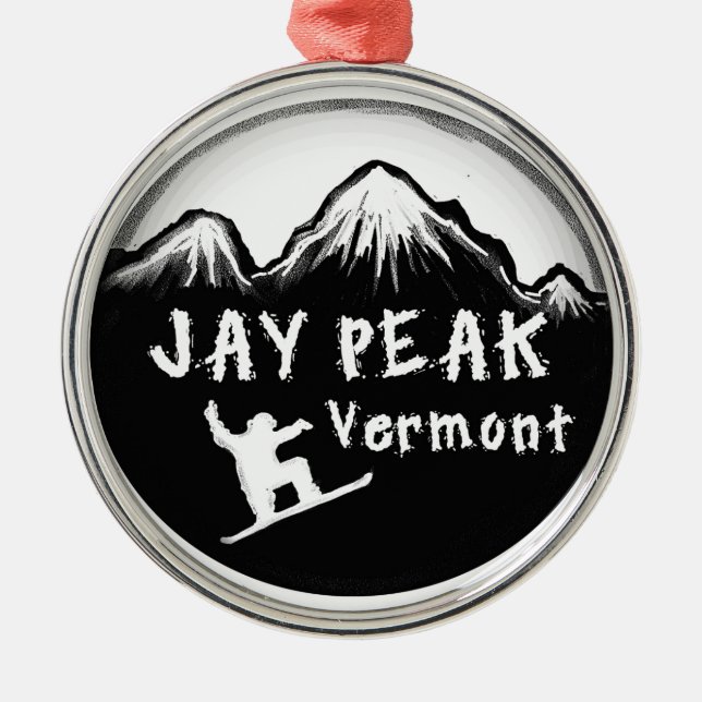 Jay Peak Vermont artistic skier Metal Tree Decoration (Front)