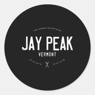 Jay Peak Vermont Graphic Distressed Vintage Ski Classic Round Sticker